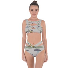 Birds Tree Animal Black Tree Bandaged Up Bikini Set 