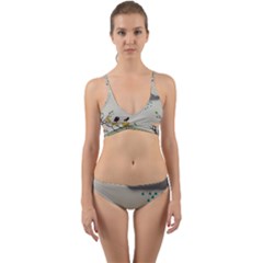 Birds Tree Animal Black Tree Wrap Around Bikini Set