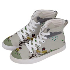 Birds Tree Animal Black Tree Men s Hi-top Skate Sneakers