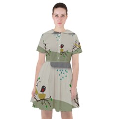 Birds Tree Animal Black Tree Sailor Dress by HermanTelo