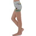 Birds Tree Animal Black Tree Kids  Lightweight Velour Yoga Shorts View2