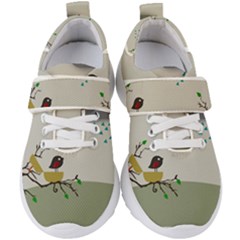 Birds Tree Animal Black Tree Kids  Velcro Strap Shoes