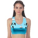 Birds Sun Tree Animal Black Tree Sports Bra View1