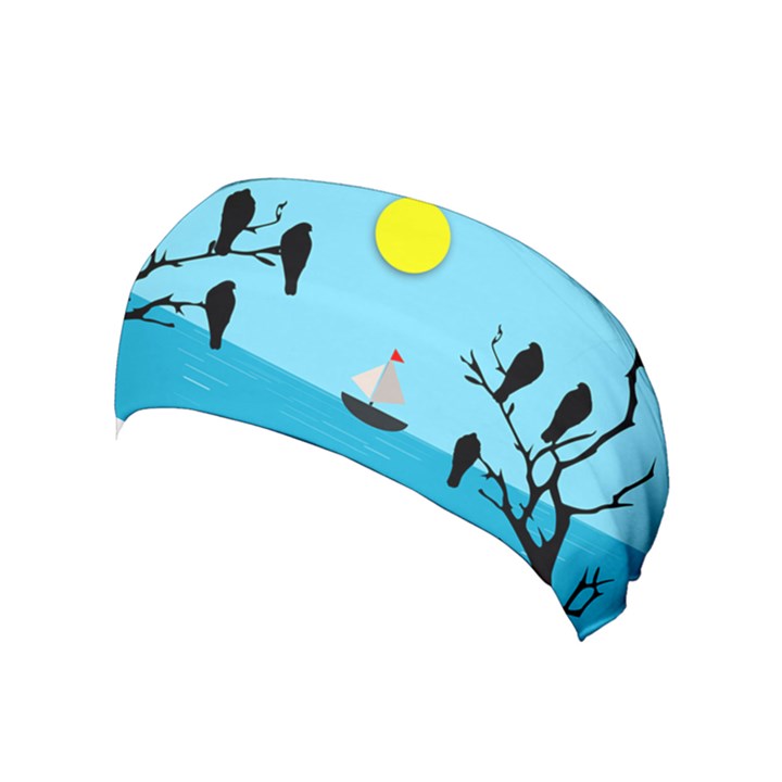 Birds Sun Tree Animal Black Tree Yoga Headband