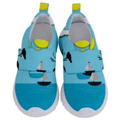 Birds Sun Tree Animal Black Tree Kids  Velcro No Lace Shoes by HermanTelo