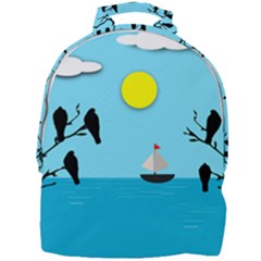 Birds Sun Tree Animal Black Tree Mini Full Print Backpack by HermanTelo