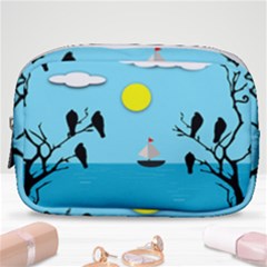 Birds Sun Tree Animal Black Tree Make Up Pouch (small) by HermanTelo