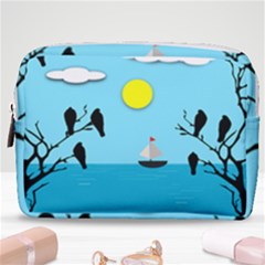 Birds Sun Tree Animal Black Tree Make Up Pouch (medium) by HermanTelo