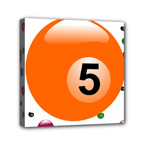 Billiard Ball Ball Game Pink Orange Mini Canvas 6  X 6  (stretched)