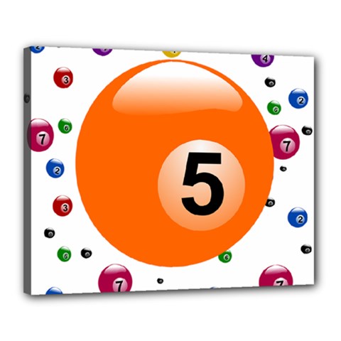 Billiard Ball Ball Game Pink Orange Canvas 20  X 16  (stretched)