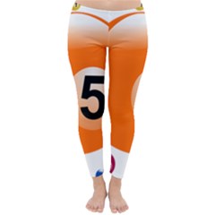 Billiard Ball Ball Game Pink Orange Classic Winter Leggings by HermanTelo