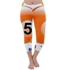 Billiard Ball Ball Game Pink Orange Capri Winter Leggings 