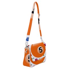 Billiard Ball Ball Game Pink Orange Shoulder Bag With Back Zipper by HermanTelo