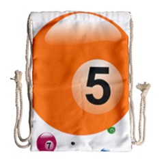 Billiard Ball Ball Game Pink Orange Drawstring Bag (large) by HermanTelo