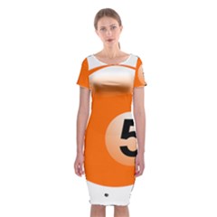 Billiard Ball Ball Game Pink Orange Classic Short Sleeve Midi Dress by HermanTelo