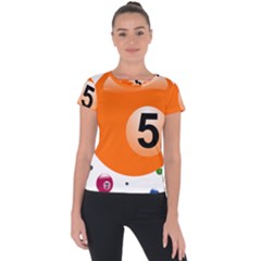 Billiard Ball Ball Game Pink Orange Short Sleeve Sports Top 