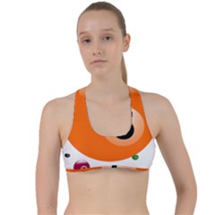 Billiard Ball Ball Game Pink Orange Criss Cross Racerback Sports Bra