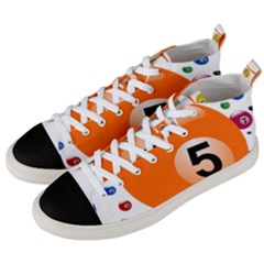 Billiard Ball Ball Game Pink Orange Men s Mid-top Canvas Sneakers by HermanTelo