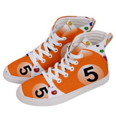 Billiard Ball Ball Game Pink Orange Men s Hi-top Skate Sneakers by HermanTelo