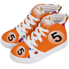 Billiard Ball Ball Game Pink Orange Kids  Hi-top Skate Sneakers by HermanTelo