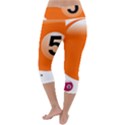 Billiard Ball Ball Game Pink Orange Lightweight Velour Capri Yoga Leggings View4