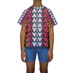 Background Colorful Geometric Unique Kids  Short Sleeve Swimwear