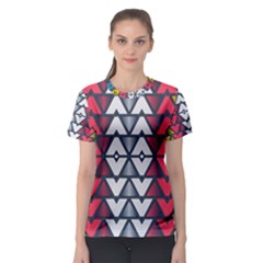 Background Colorful Geometric Unique Women s Sport Mesh Tee