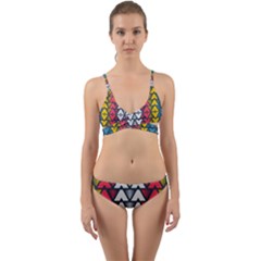 Background Colorful Geometric Unique Wrap Around Bikini Set by HermanTelo