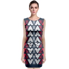 Background Colorful Geometric Unique Sleeveless Velvet Midi Dress