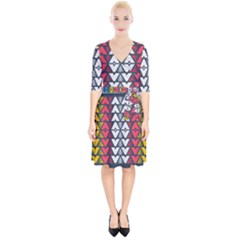 Background Colorful Geometric Unique Wrap Up Cocktail Dress