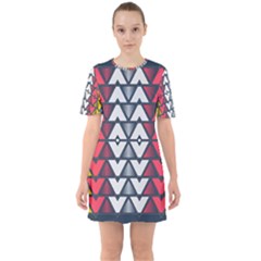 Background Colorful Geometric Unique Sixties Short Sleeve Mini Dress by HermanTelo