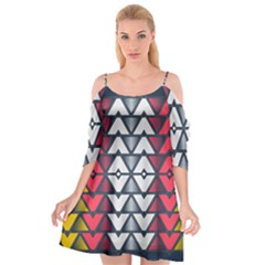 Background Colorful Geometric Unique Cutout Spaghetti Strap Chiffon Dress