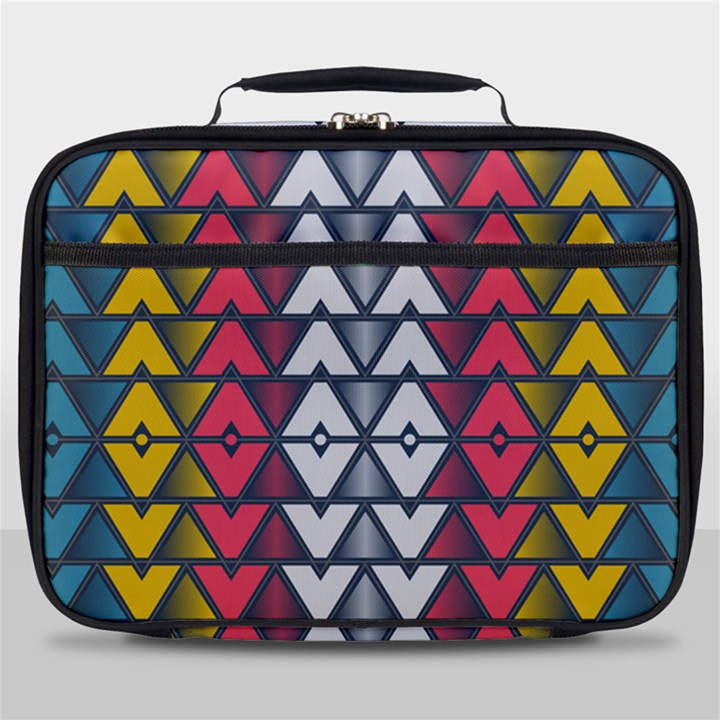 Background Colorful Geometric Unique Full Print Lunch Bag