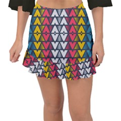 Background Colorful Geometric Unique Fishtail Mini Chiffon Skirt