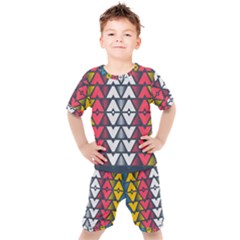 Background Colorful Geometric Unique Kids  Tee And Shorts Set