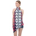 Background Colorful Geometric Unique Halter Asymmetric Satin Top View1