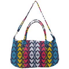 Background Colorful Geometric Unique Removal Strap Handbag by HermanTelo