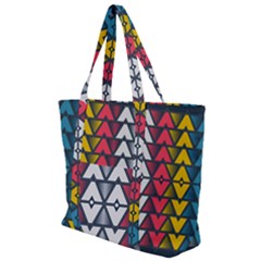 Background Colorful Geometric Unique Zip Up Canvas Bag by HermanTelo