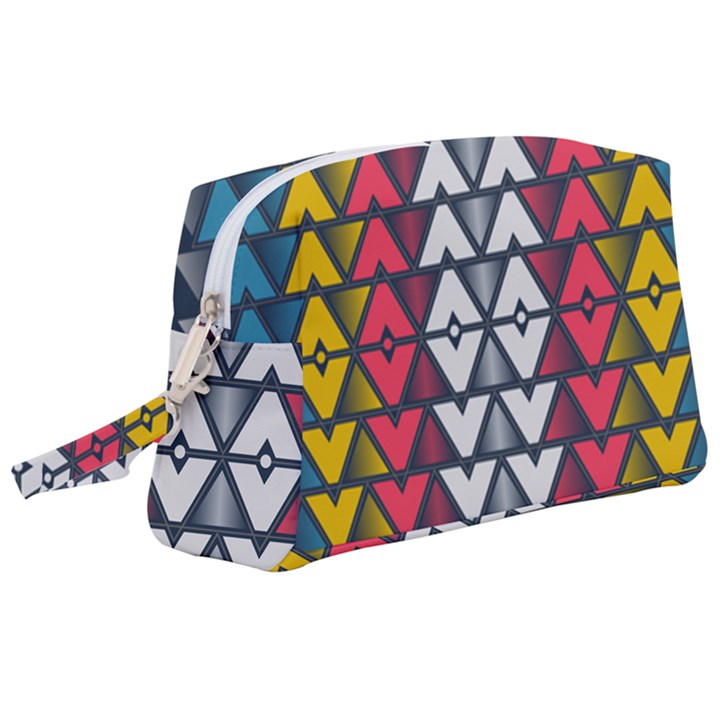 Background Colorful Geometric Unique Wristlet Pouch Bag (Large)