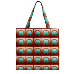 Abstract Circle Square Zipper Grocery Tote Bag