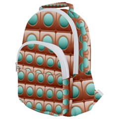 Abstract Circle Square Rounded Multi Pocket Backpack