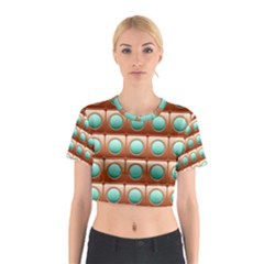 Abstract Circle Square Cotton Crop Top