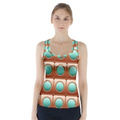 Abstract Circle Square Racer Back Sports Top