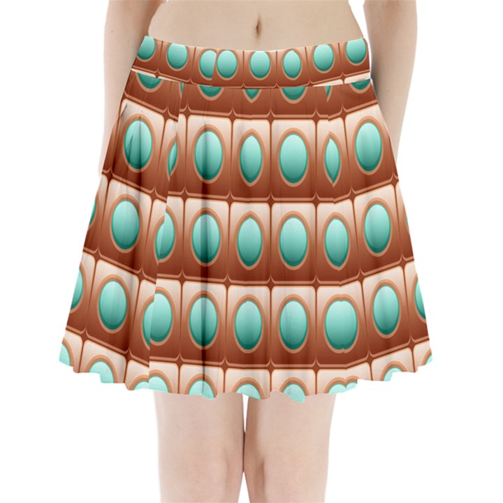 Abstract Circle Square Pleated Mini Skirt