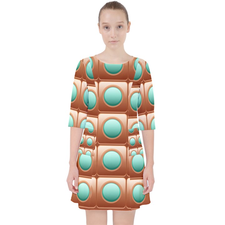 Abstract Circle Square Pocket Dress