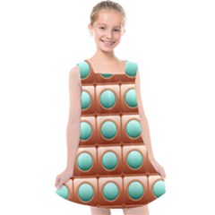 Abstract Circle Square Kids  Cross Back Dress