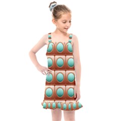 Abstract Circle Square Kids  Overall Dress