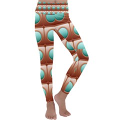 Abstract Circle Square Kids  Lightweight Velour Classic Yoga Leggings by HermanTelo