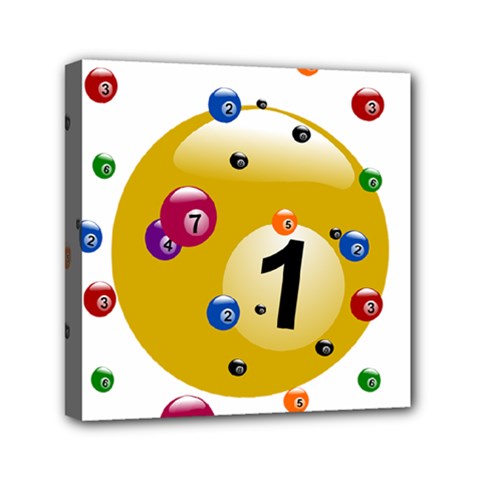 Billiard Ball Ball Game Mini Canvas 6  X 6  (stretched)