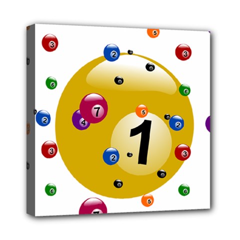 Billiard Ball Ball Game Mini Canvas 8  X 8  (stretched)